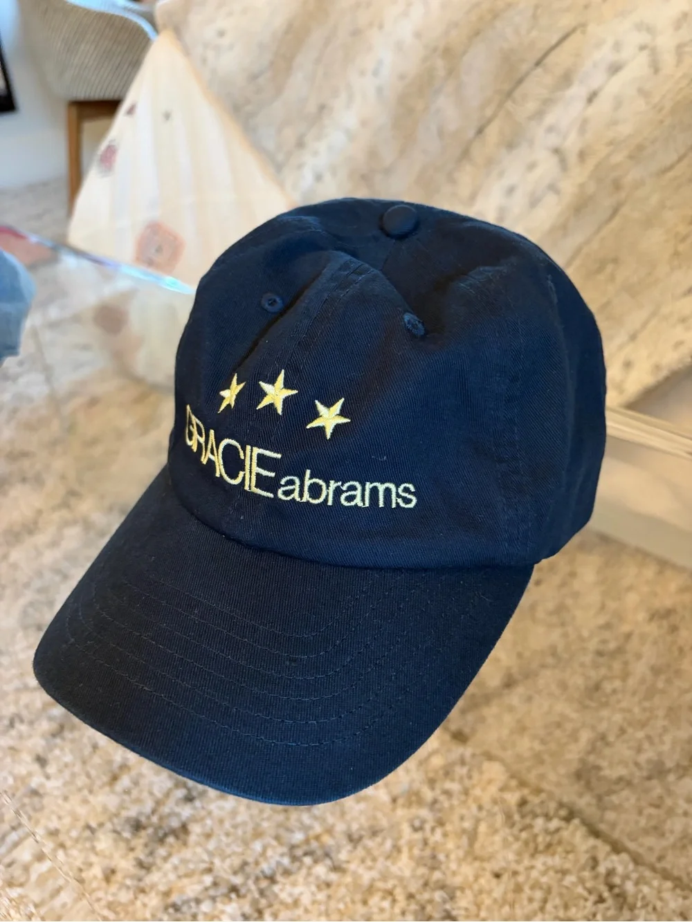 GRACIE abrams Embroidered Navy Baseball Cap
